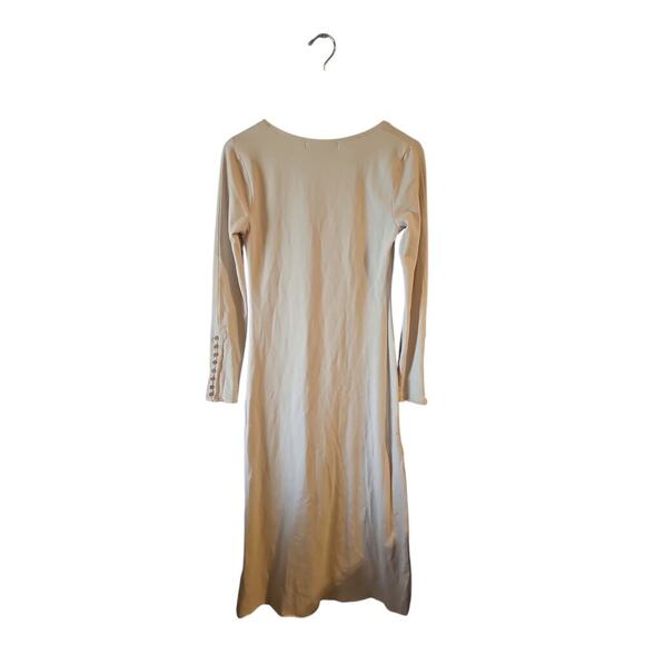 Free People FP Beach Iris Body Con Ivory Long Sleeve Maxi Dress Size Small - Picture 6 of 10